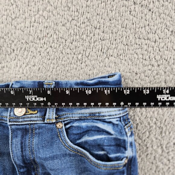 Kancan Jeans Womens 23 (23x26) Blue Straight Ankle High Rise Ripped Distressed - Picture 8 of 16